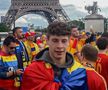 Bogdan Racovițan, încurajând România la EURO 2016, la Paris. Avea 16 ani în acel moment / Sursă foto: frf.to