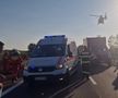 Accident grav pe A2, în care a fost implicat autocarul unei echipe de baschet din Oradea/Foto: ISU Călărași