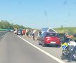 Accident grav pe A2, în care a fost implicat autocarul unei echipe de baschet din Oradea/Foto: ISU Călărași