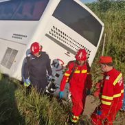 Accident grav pe A2, în care a fost implicat autocarul unei echipe de baschet din Oradea/Foto: ISU Călărași