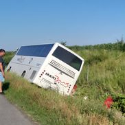 Accident grav pe A2, în care a fost implicat autocarul unei echipe de baschet din Oradea/Foto: ISU Călărași
