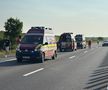 Accident grav pe A2, în care a fost implicat autocarul unei echipe de baschet din Oradea/Foto: ISU Călărași