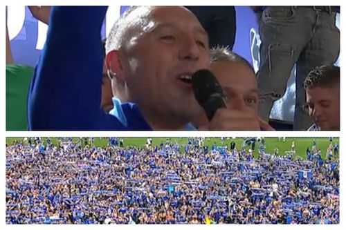 VIDEO Zeci de mii de oameni cu piele de găină: pe un stadion plin, legenda Santi Cazorla a cântat imnul după promovare