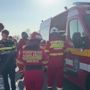 Accident grav pe A2, în care a fost implicat autocarul unei echipe de baschet din Oradea/Foto: ISU Călărași