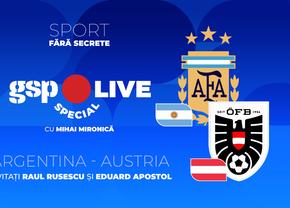 Argentina - Austria, în grupele Campionatului Mondial » Mihai Mironică vine cu o nouă ediție GSP Live Special + Câștigă tricoul Argentinei sau mingea oficială