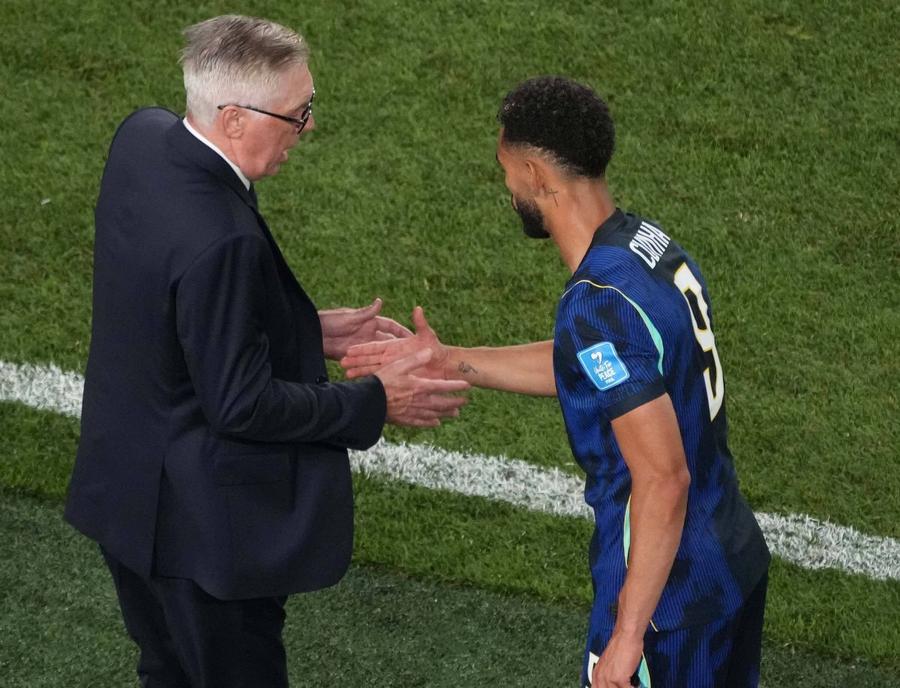 Selecționerul Carlo Ancelotti a făcut o schimbare inspirată prin titularizarea lui Matheus Cunha / Foto: Imago Noul atacant al lui Carlo Ancelotti e pe val la Mondial » Ce înseamnă bucuria de după gol a lui Matheus Cunha
