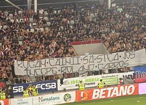 Cele mai tari mesaje afișate în tribune la derby-ul FCSB - Dinamo: „Începe Roland Garros!”  vs „Drama suporterului stelist”