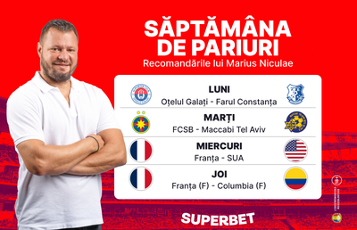 Start unei noi săptămâni de pariuri! Vezi recomandările lui Marius Niculae