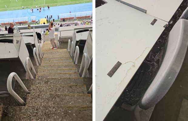 Condiții deplorabile în tribune la Shkendija - FCSB » „Coteț” la masa presei: ce au găsit reporterii GSP prezenți la Skopje