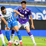 Claudiu Stancu, în dreapta, în meciul din Bănie / Sursă foto: Facebook@ Universitatea Craiova