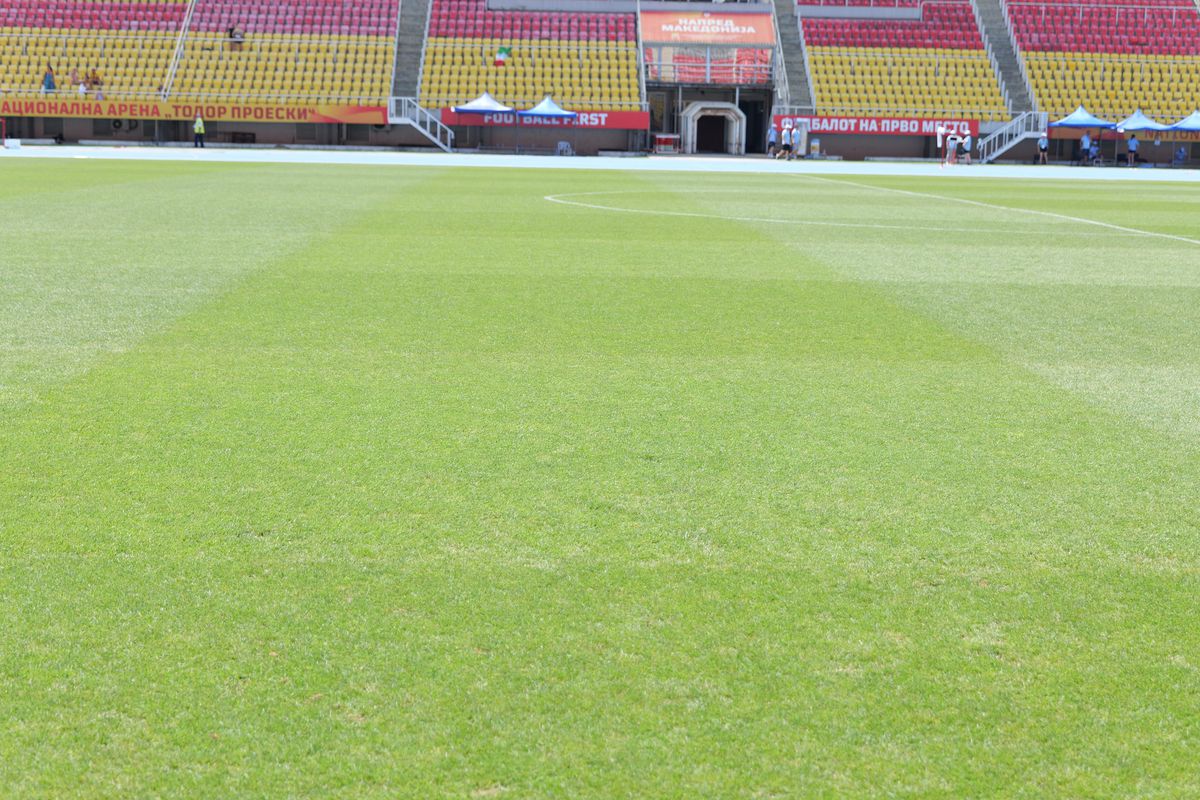 Imagini cu arena din Skopje înainte de Shkendija - FCSB // foto: Andrei Furnigă (GSP)