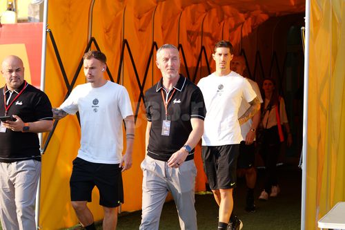 Înainte de Shkendija - FCSB, Mihai Stoica a glumit cu un fotbalist: „Dacă nu dă două goluri merge pe jos până la hotel”