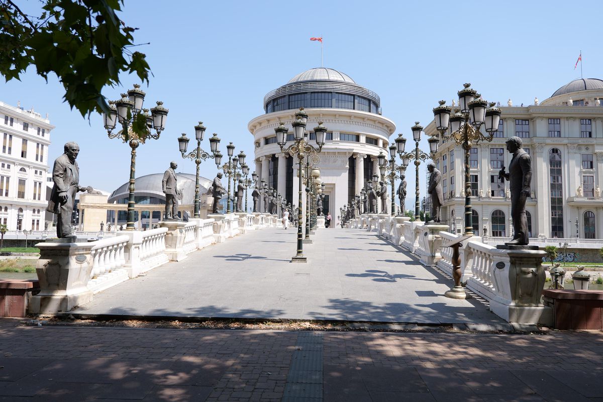 Imagini de pe străzile din Skopje înaintea meciului Shkendija - FCSB // foto: Andrei Furnigă (GSP)
