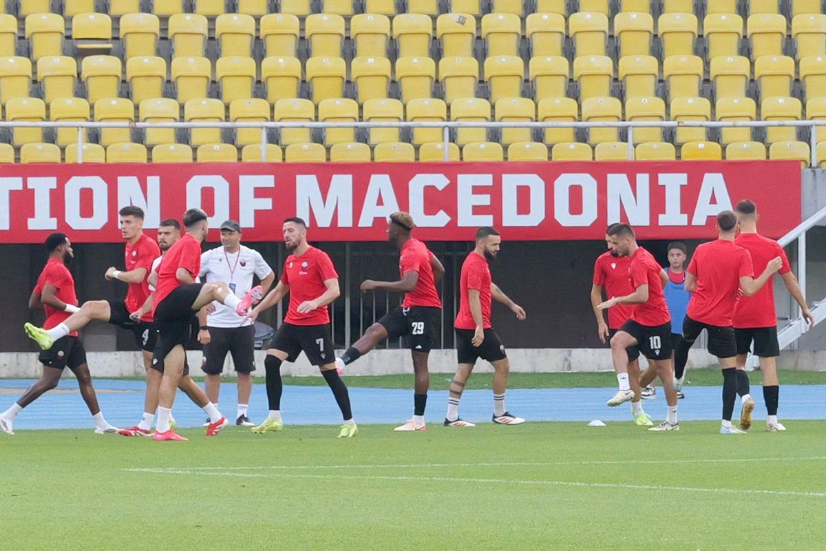 Condiții deplorabile în tribune la Shkendija - FCSB » „Coteț” la masa presei: ce au găsit reporterii GSP prezenți la Skopje