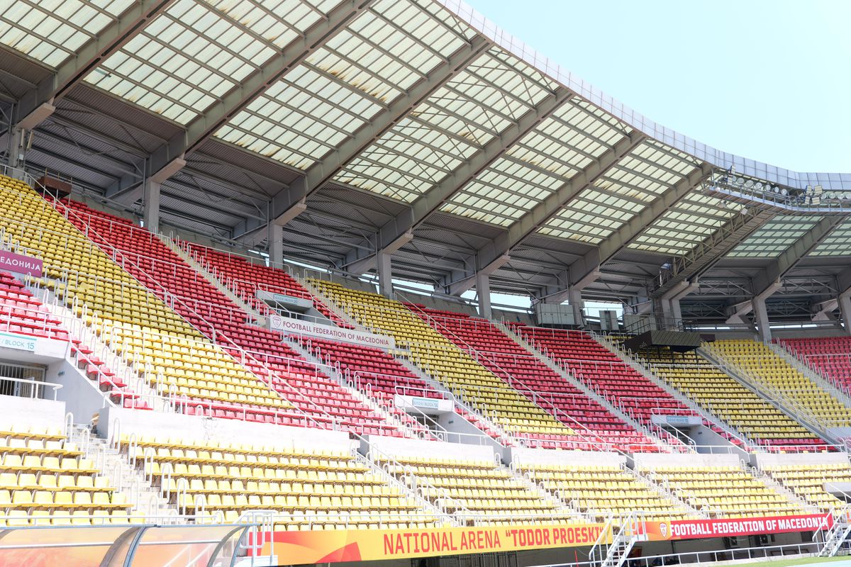 Imagini cu arena din Skopje înainte de Shkendija - FCSB // foto: Andrei Furnigă (GSP)