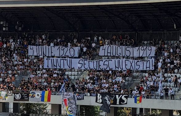 U Cluj - Sepsi, oprit din cauza scandărilor xenofobe! Două bannere instigatoare au inflamat spiritele: „Echipele hortyste, eliminate de pe-a fotbalului hartă”