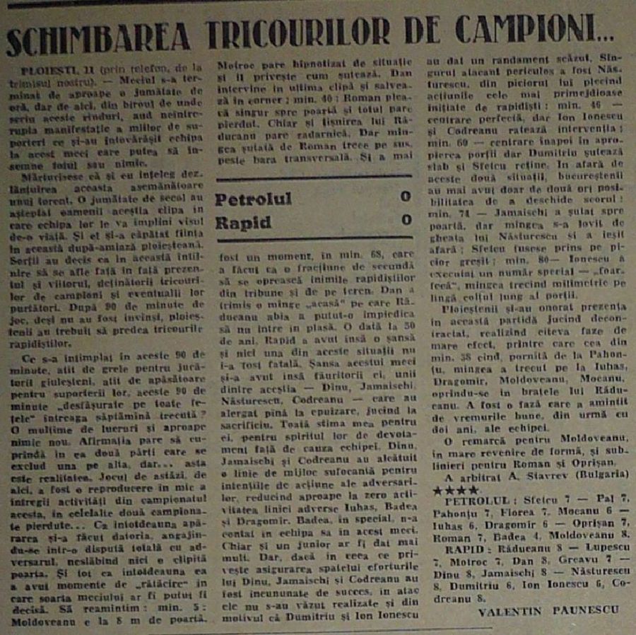 Istoria secretă a Rapidului: blaturi pentru câștigarea primelor două titluri. Mărturii incredibile: „Hai, mă, copii să facem egal!” + regia tovarășilor Pădureanu și Lucescu