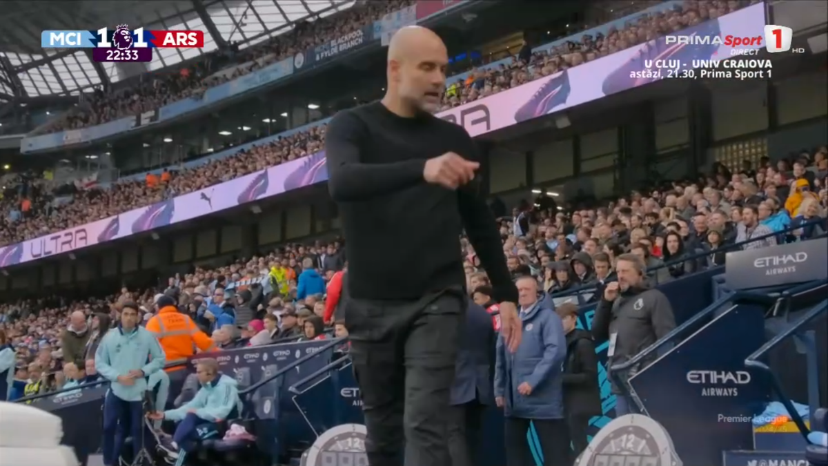 guardiola, criză de nervi în manchester city - arsenal