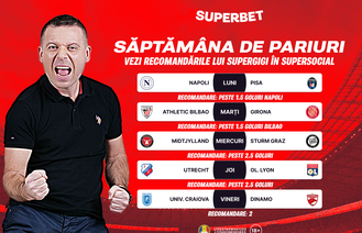 Săptămâna de pariuri începe cu recomandările lui SuperGigi din SuperSocial