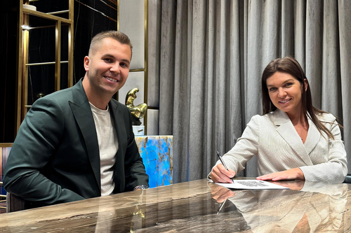 Simona Halep, alături de Patrick Ciorcilă, co-fondatorul Sports Festival și directorul Transylvania Open/Foto: Sports Festival