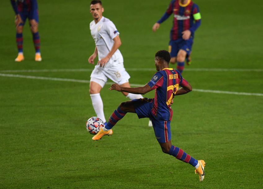 Ansu Fati a devenit marți primul jucător cu două goluri înaintea majoratului, în istoria Ligii