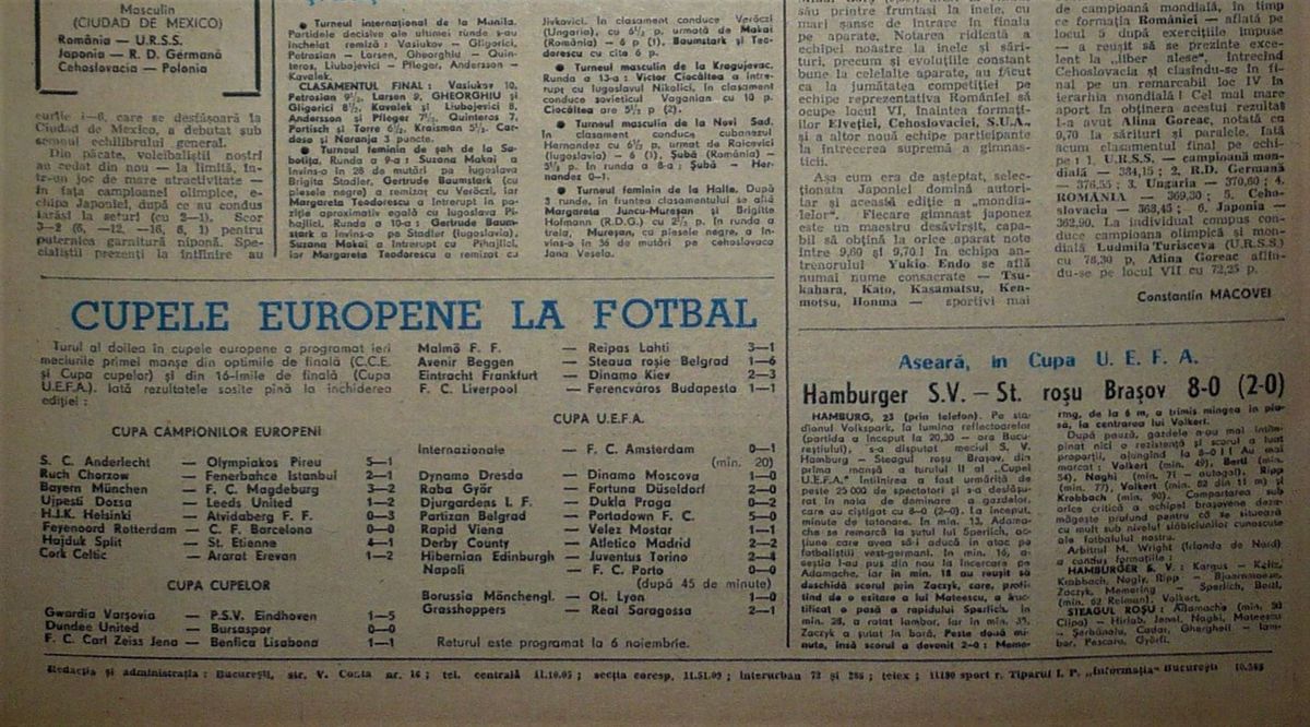 RETRO GSP. 46 de ani de la Hamburg - Steagul Roșu Brașov 8-0, cel mai îngrozitor eșec din istoria fotbalului românesc! "Nici drogați nu puteam juca atât de slab!"