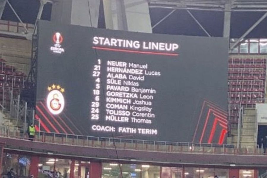 Echipa de start a celor de la Galatasaray afișată pe RZD Arena din Moscova Ce gafă la Moscova! Cicâldău, „scos” din echipa de start a lui Galatasaray de Goretzka :)