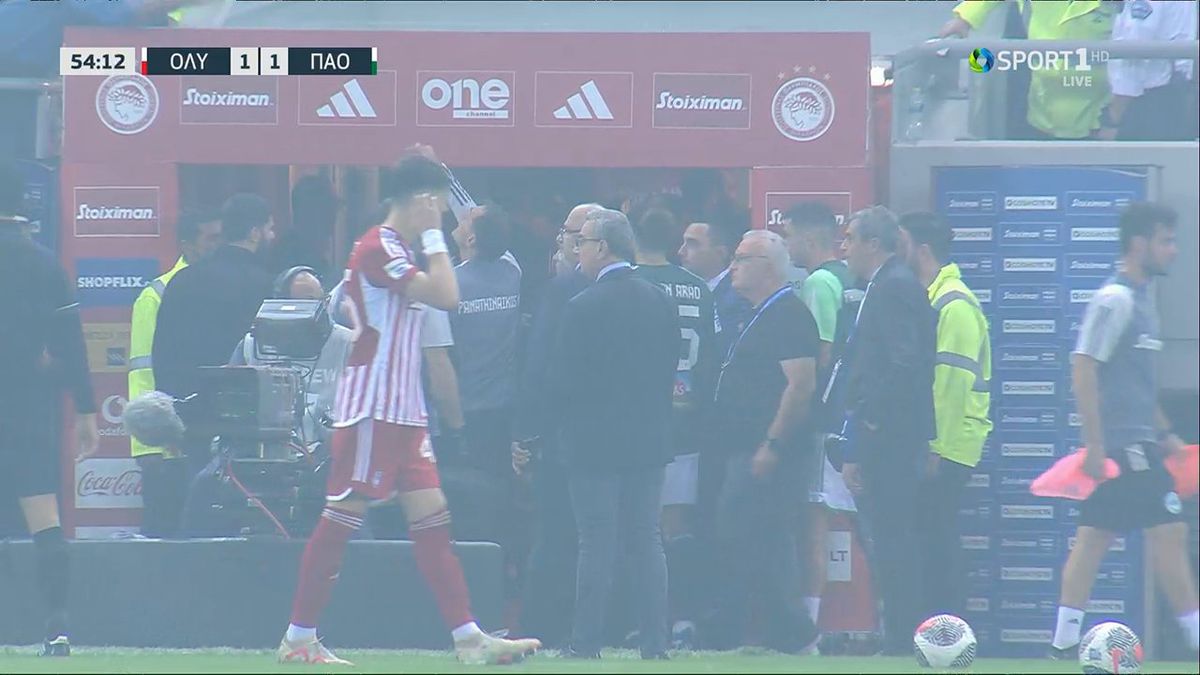 Olympiakos - Panathinaikos, întrerupt definitiv » Haosul a fost declanșat imediat după golul de 1-1