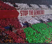Scenografie pro-Palestina la meciul din Liga Campionilor: „Opriți genocidul!”