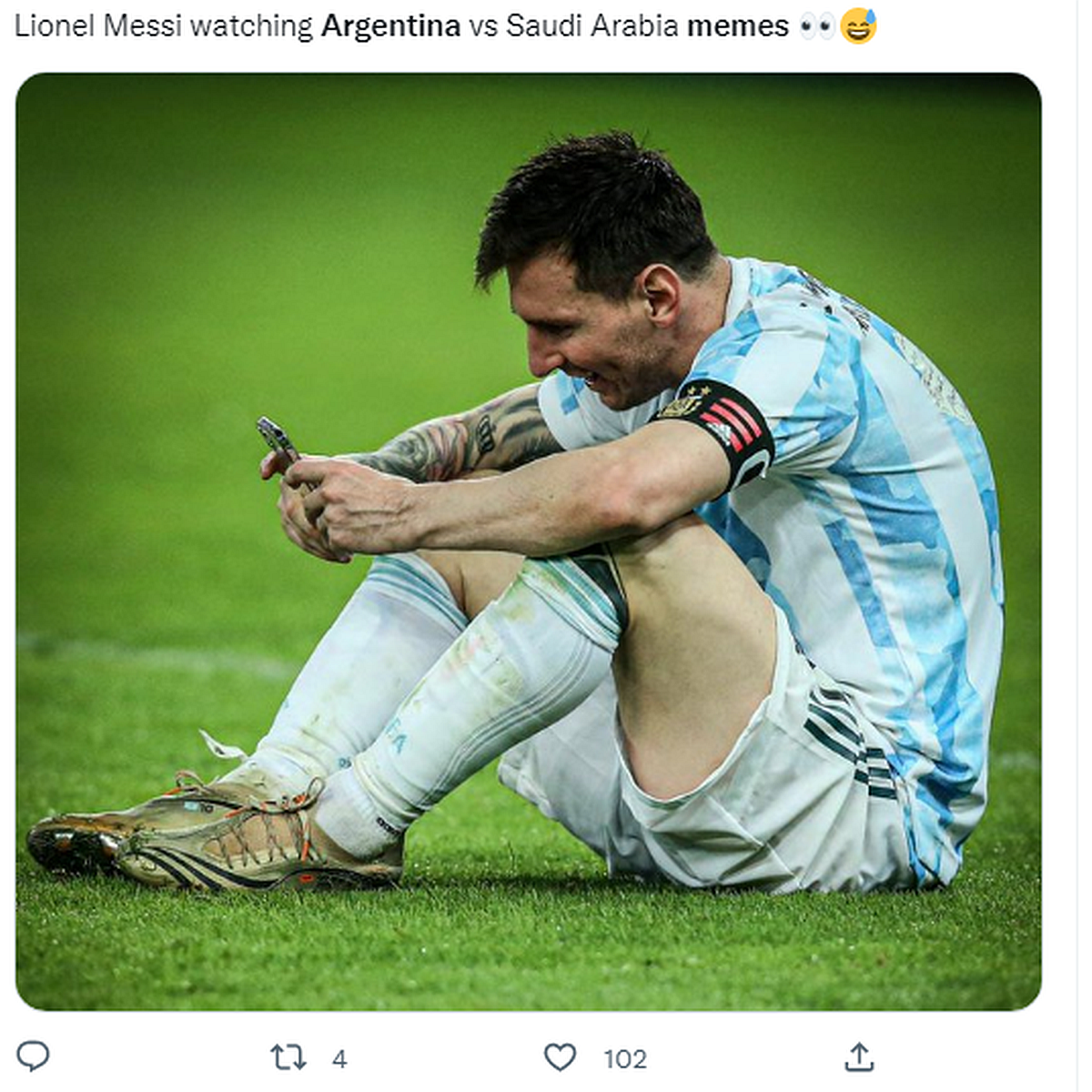 Val de glume după Argentina - Arabia Saudită 1-2 » Cele mai tari meme-uri: Ronaldo „râde” de Messi 