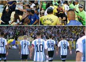 Scene violente la Brazilia - Argentina! Messi a scos echipa de pe teren: „NOI IEȘIM!” » Nebunie pe Maracana: fanii s-au bătut între ei, Emi Martinez a sărit la jandarmi!