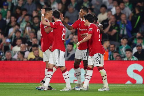 Rashford, Casemiro și coechipierii celebrează un gol / Foto: GettyImages