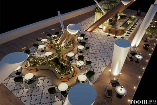 Așa arată în proiect forma finală a Sky Bar de pe Santiago Bernabeu