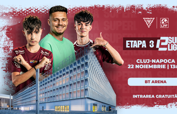 A treia etapă eSuperliga, campionatul virtual de fotbal, are loc la Cluj-Napoca, pe 22 noiembrie