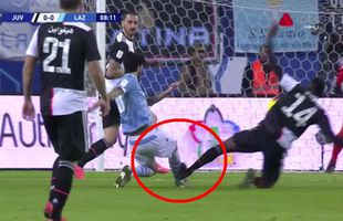 FOTO Intrare horror în Juventus - Lazio! Putea să îi rupă piciorul, dar arbitrul nu a dat nici măcar fault