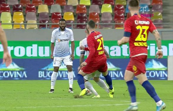 FCSB - CRAIOVA 2-0 // FOTO Ioan Hora, fault grosolan asupra lui Cicâldău în prelungirile partidei