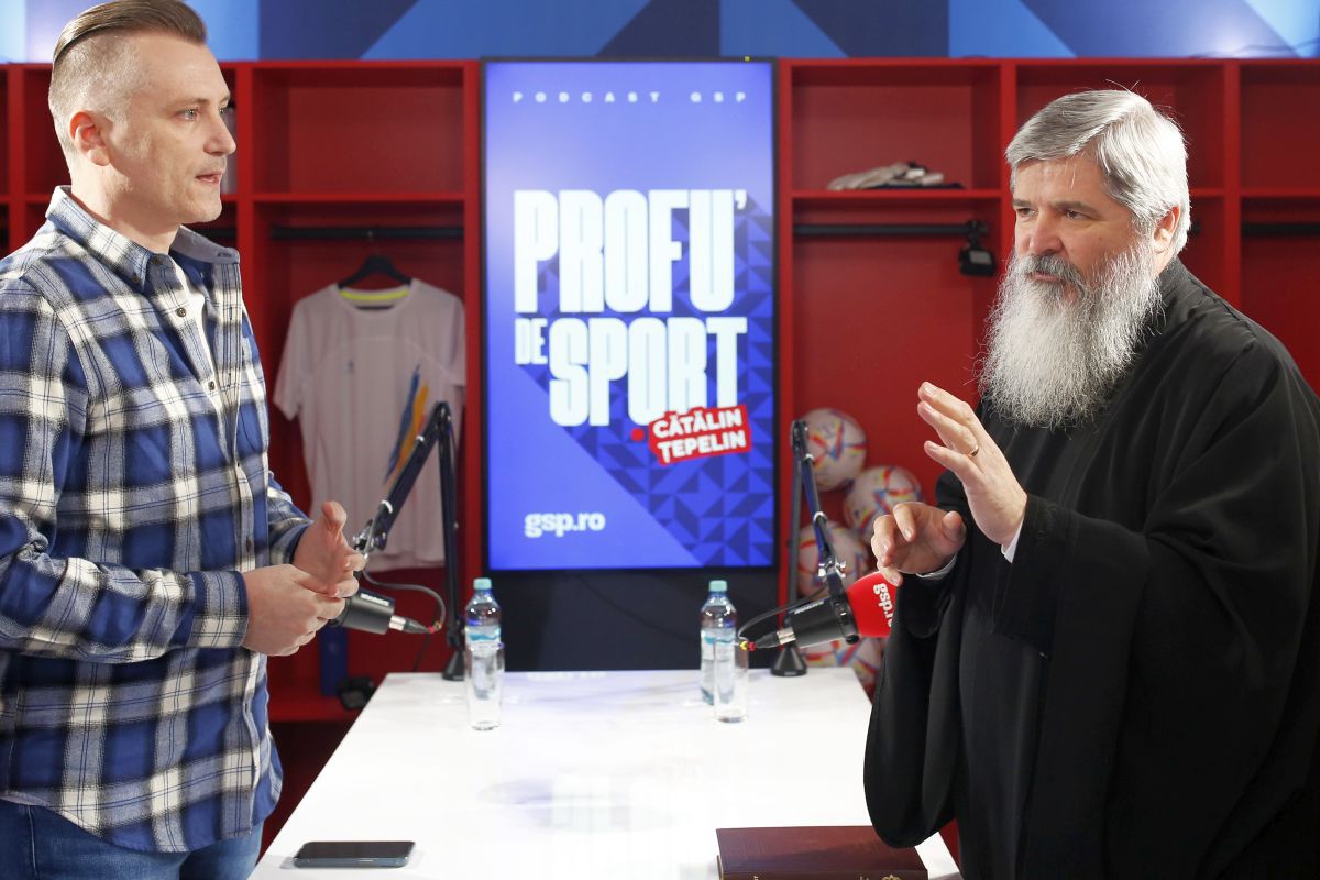 Părintele Vasile Ioana, invitat special la podcastul „Profu' de Sport” » Dialog despre sport, credință, idoli falși și discursul religios al lui Becali