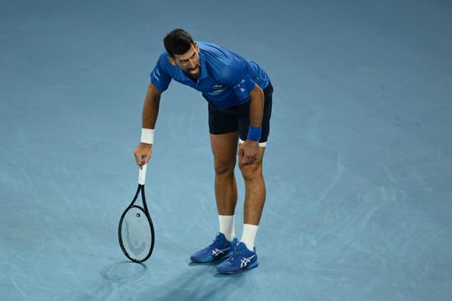 Novak Djokovic în meciul cu Carlos Alcaraz FOTO Guliver/GettyImages