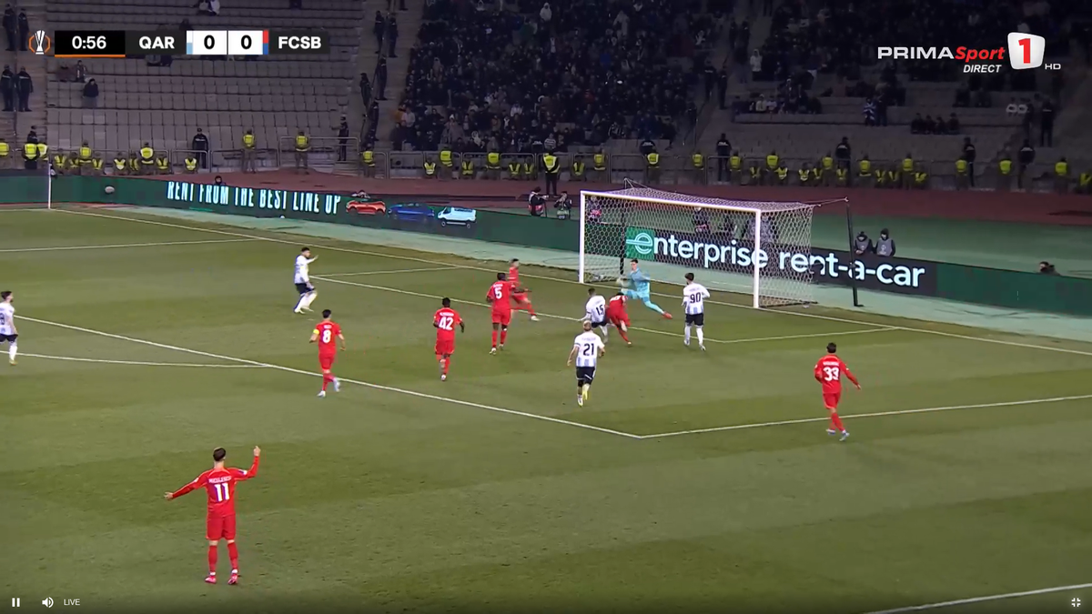 Cum a luat gol FCSB în secunda 57 cu azerii » L-a trimis „la plimbare” pe fotbalistul lui Becali!