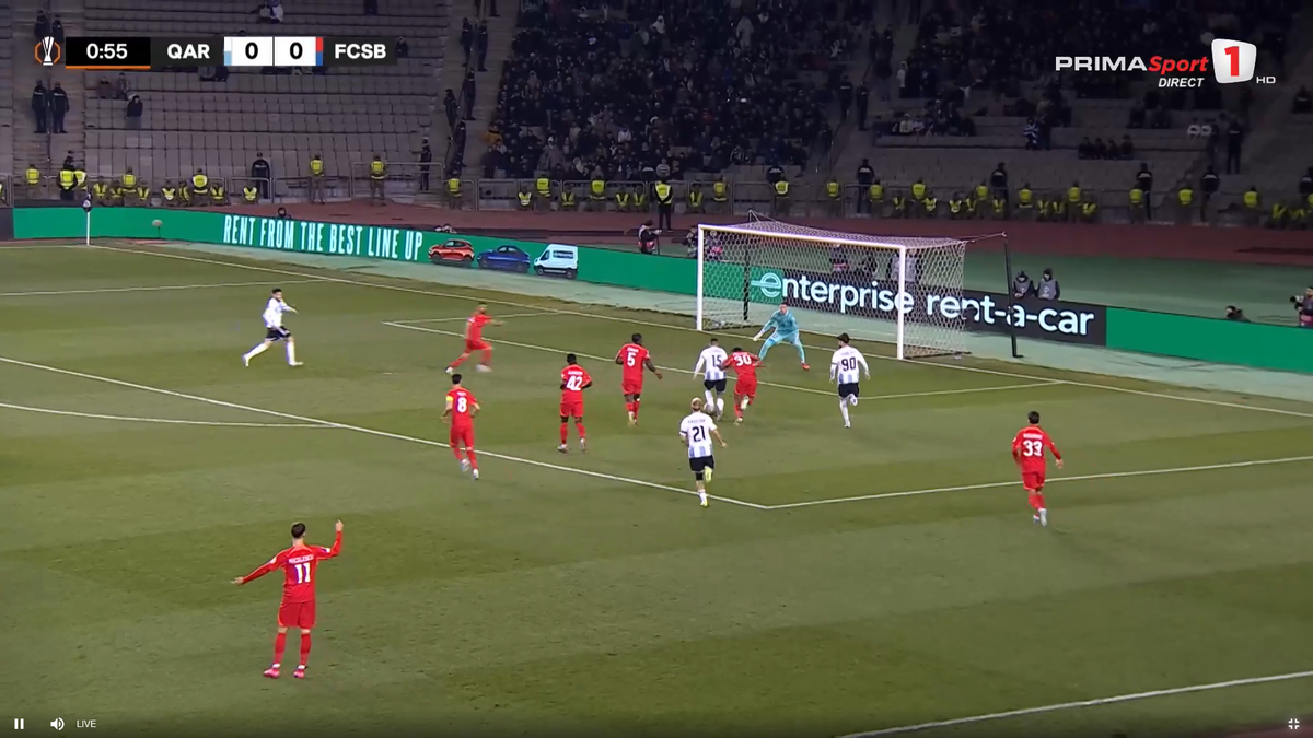 Cum a luat gol FCSB în secunda 57 cu azerii » L-a trimis „la plimbare” pe fotbalistul lui Becali!