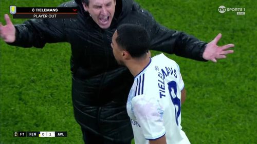 Unai Emery țipă la Youri Tielemans / Foto: captură