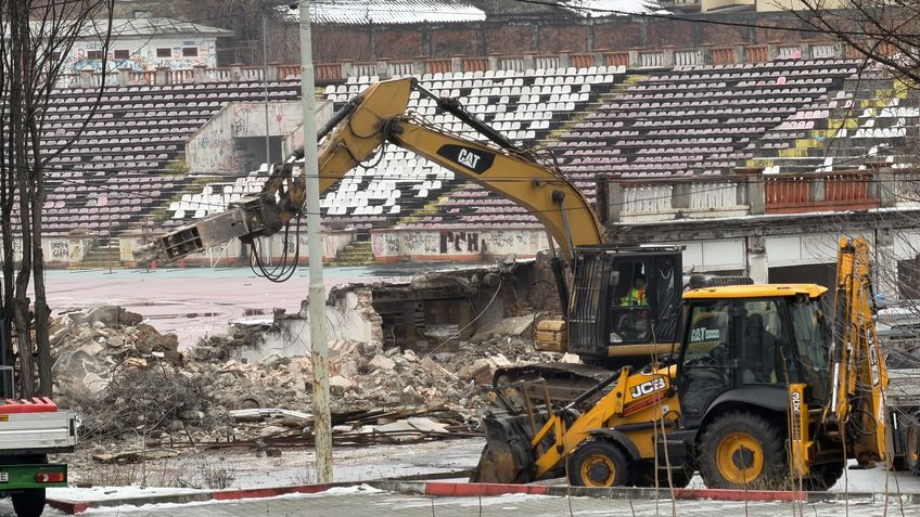 Se lucrează pentru demolarea stadionului Dinamo. Imagini surprize pe 23 ianuarie 2026. Foto: Valentin David (GSP.RO)
