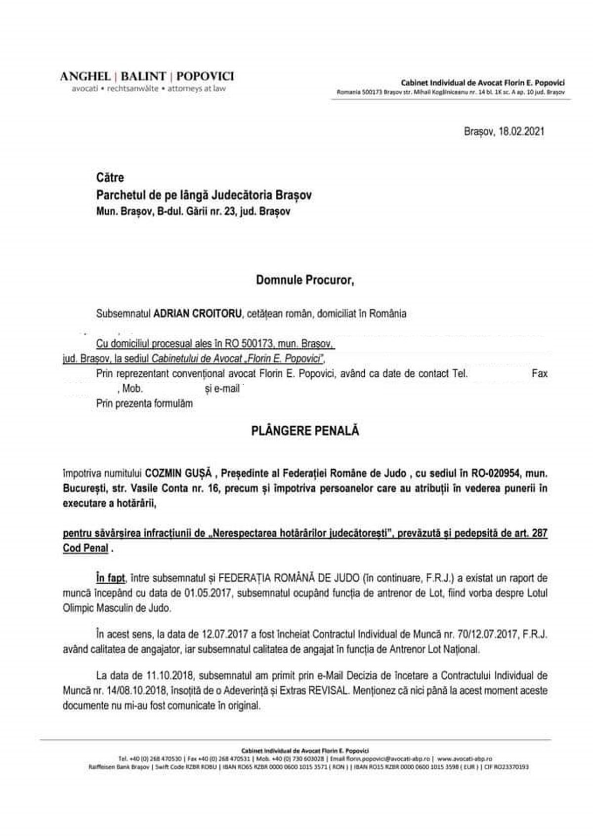 Judo -plângere penală