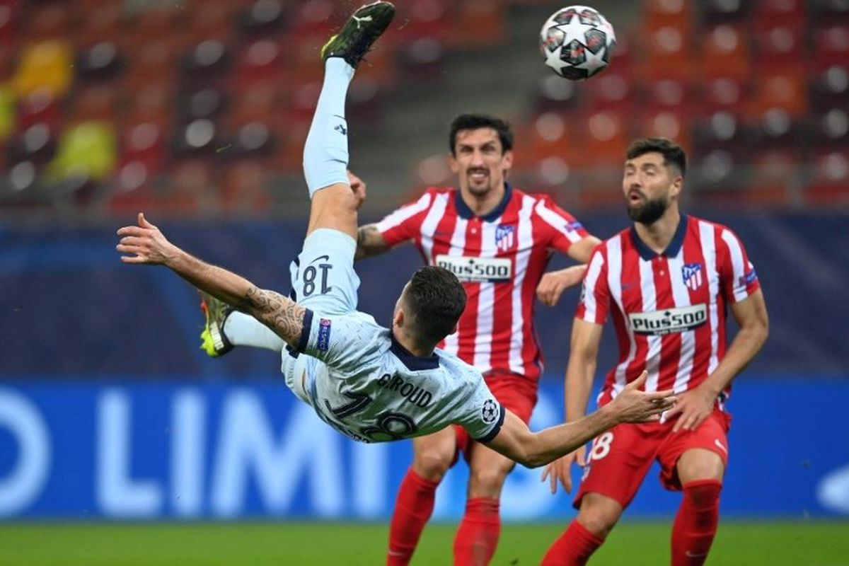 ATLETICO MADRID - CHELSEA. Supergol pe Arena Națională! Olivier Giroud, „foarfecă” de senzație, după o fază controversată