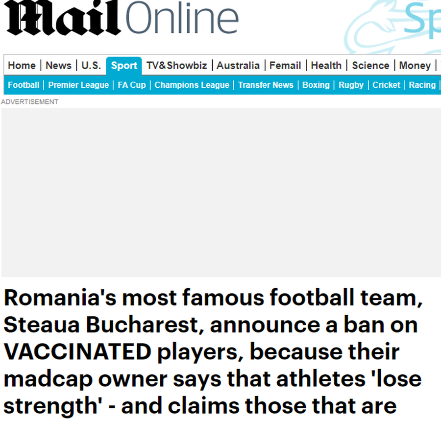 Gigi Becali, protagonist în presa engleză » Ce au scris jurnaliştii britanici după ce au aflat că patronul de la FCSB nu-i mai lasă să joace pe fotbaliştii care s-au vaccinat
