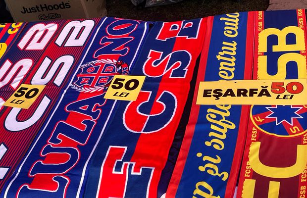 Eșarfele pe care le vinde Peluza Nord înainte de derby-ul cu Dinamo » Mesaje împotriva lui Dinamo