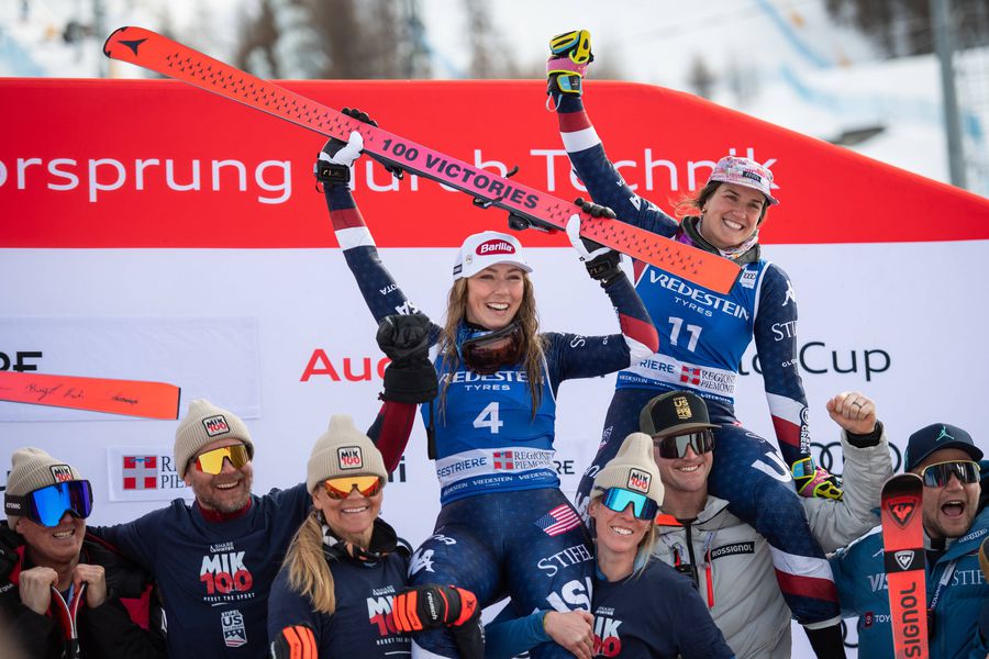 Bucurie americană la Sestriere FOTO Imago Images Mikaela Shiffrin a ajuns la 100 de curse câștigate în Cupa Mondială
