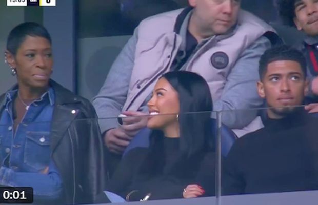 Suspendat pentru că a înjurat arbitrul, Bellingham a venit la meci alături de noua iubită. Cum au fost surprinși de camere