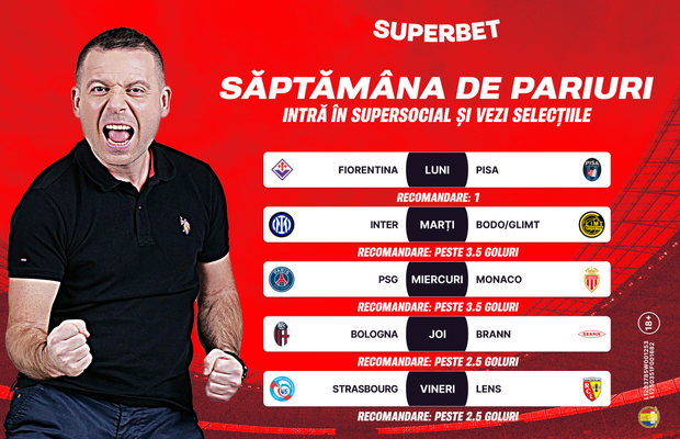 Săptămâna de pariuri începe în SuperSocial