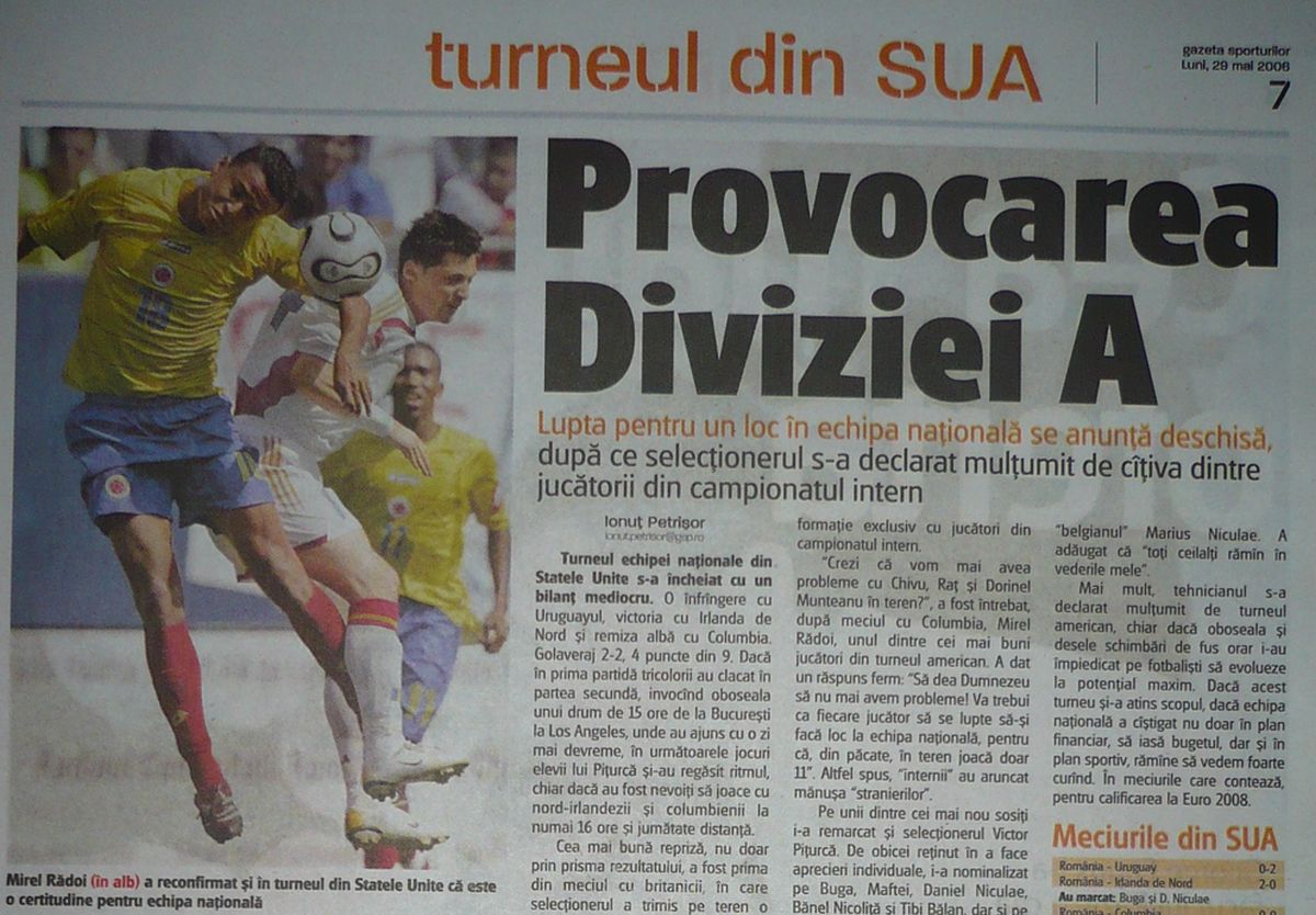 Așa a fost ultima oară când am întâlnit Columbia » 11 imagini despre care nu știai că mai există! Ziua în care vedetele Diviziei A s-au luat la trântă cu sud-americanii